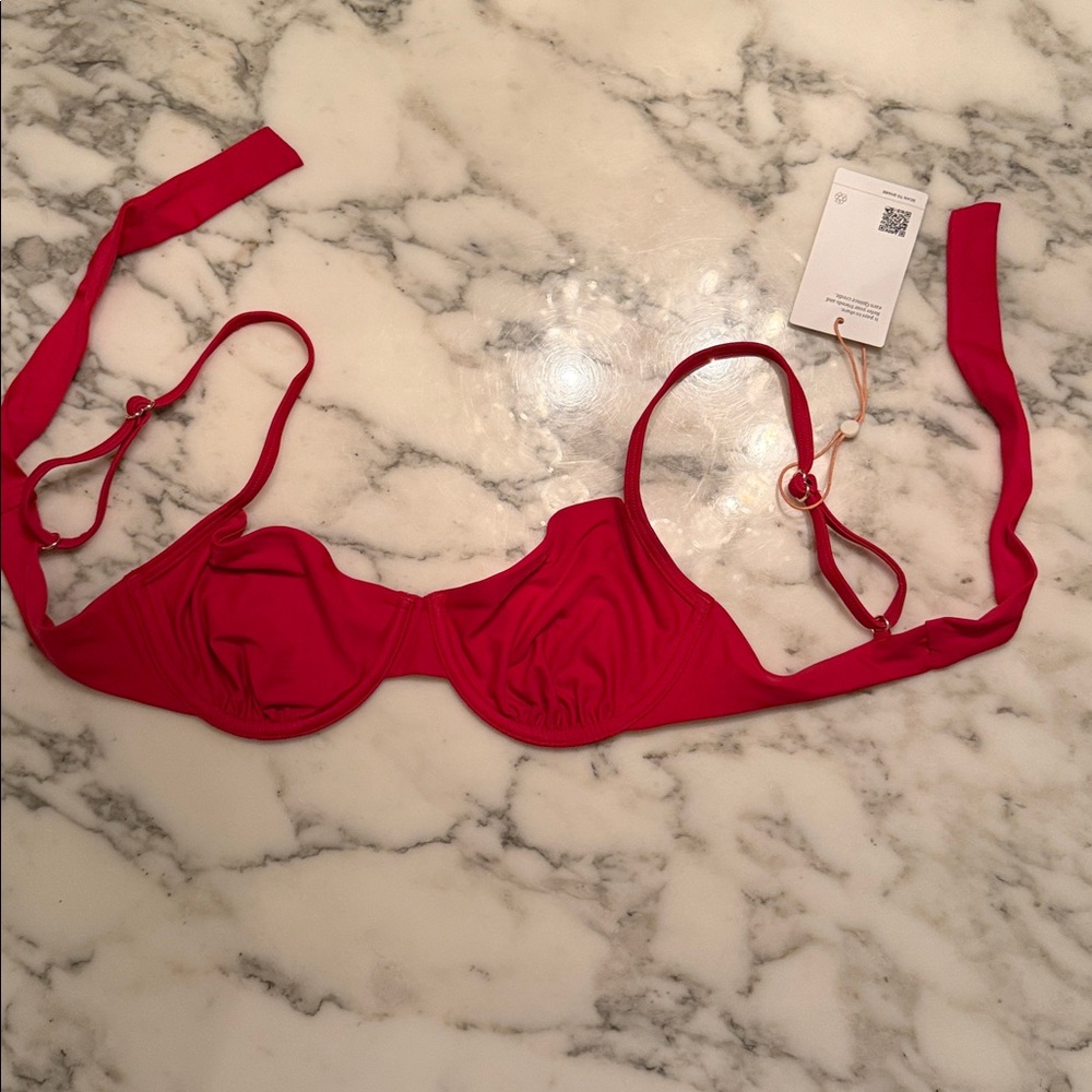 NWT Quince Women's Italian Demi Bikini Top Red Size S, M, L and XL - Picture 10 of 14